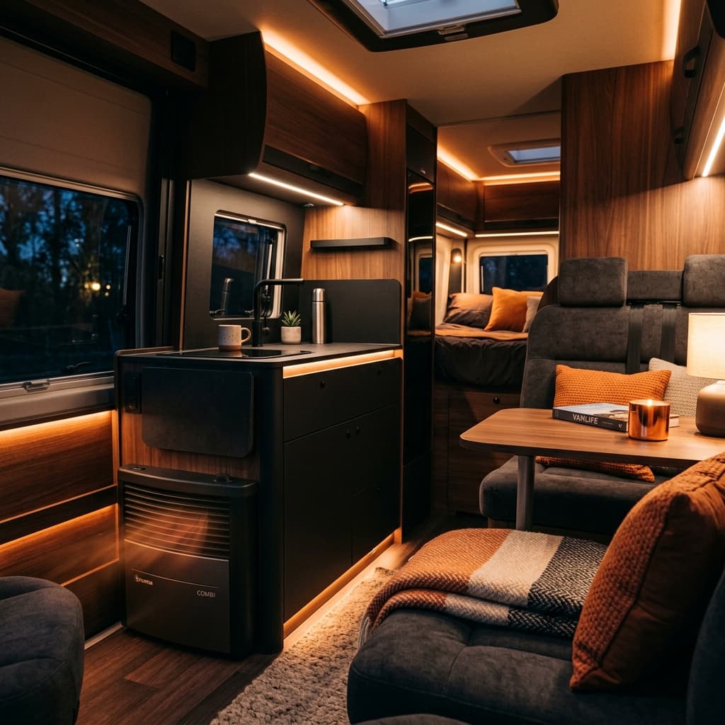 Premium campervan interior with Truma heating