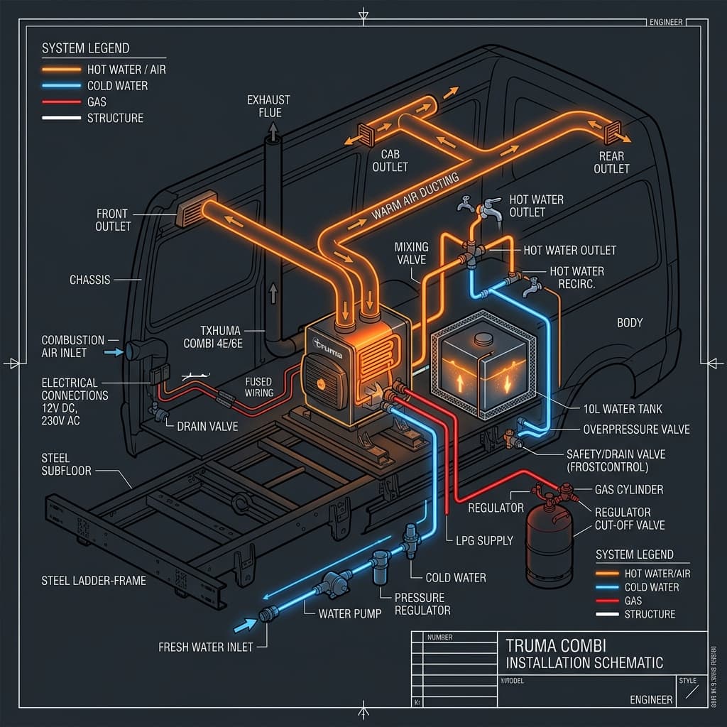 Truma Combi installation schematic
