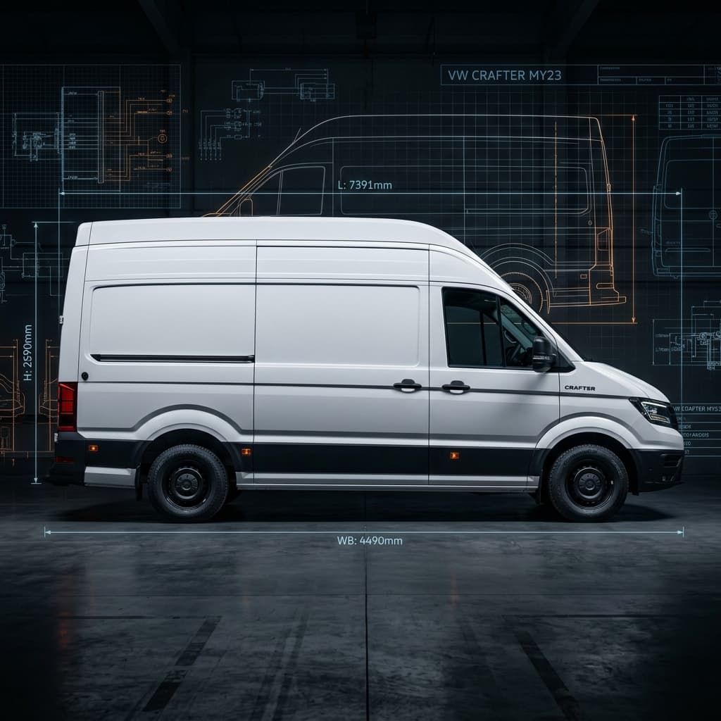 VW CRAFTER technical schematic for campervan conversion